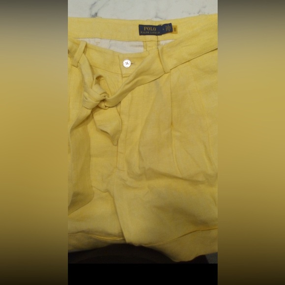 POLO RALPH LAUREN NWT Yellow Linen Paper-bag 100% Linen Shorts
Size 6 - Picture 6 of 7